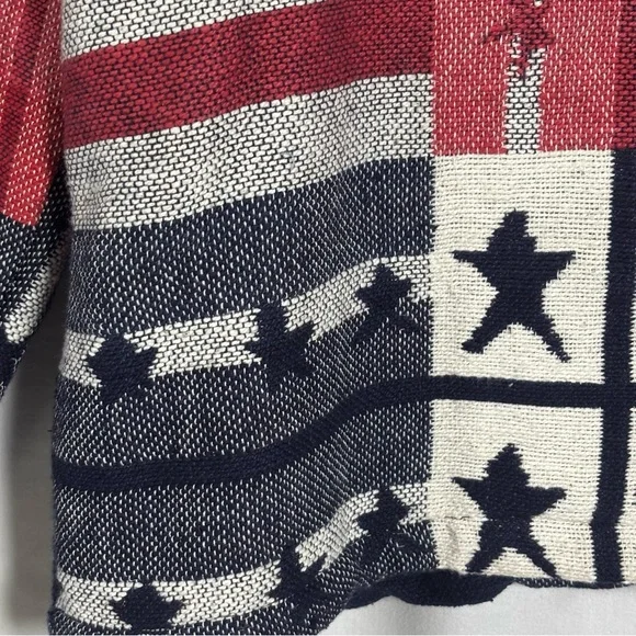 New Identity Hand Woven Red White Blue Stars Stripes Blazer Jacket Women’s Sz. S - Picture 6 of 8